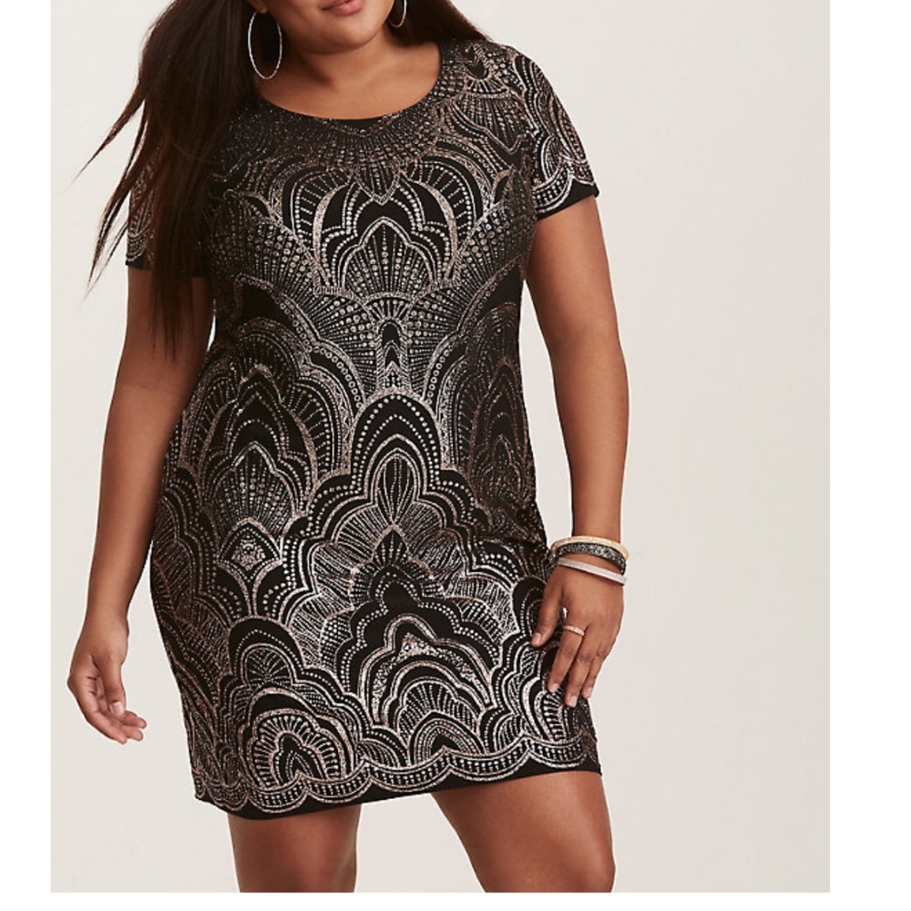 Torrid rose gold glitter dress